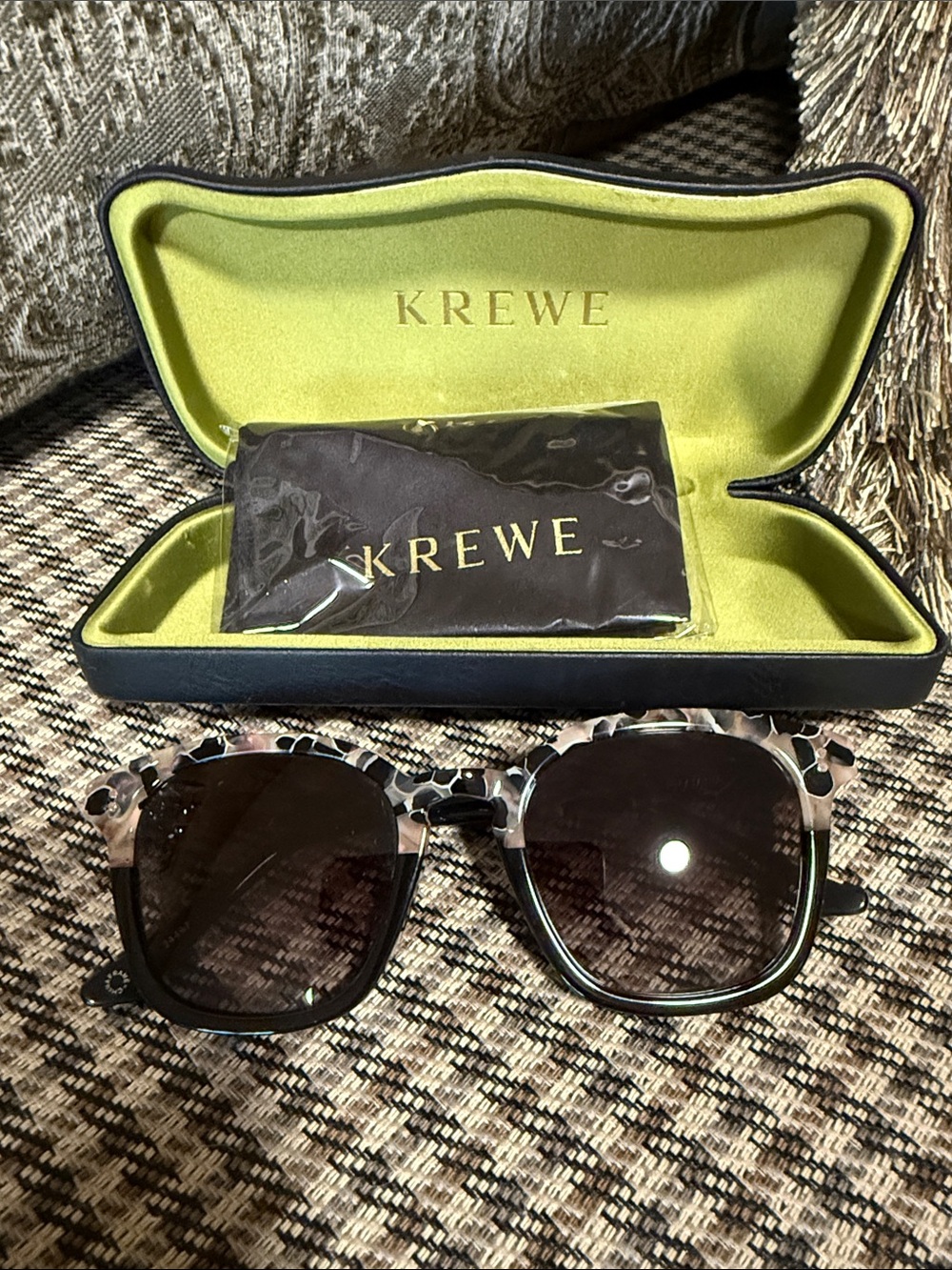 KREWE Black and Tortoiseshell Pattern Sunglasses